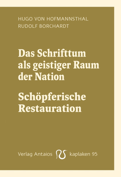 Das Schrifttum als geistiger Raum der Nation